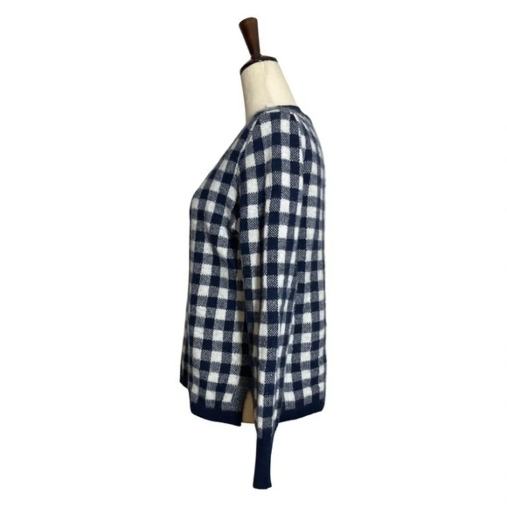 J.Crew • Gingham Checkered Cashmere Sweater S ASO Wednesday Addams